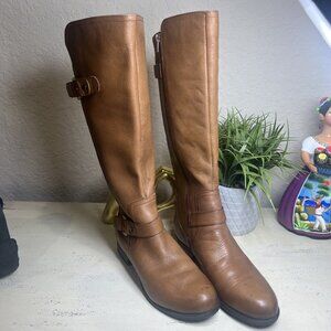 Naturalizer Womens Jessie Knee-High Buckle Detail Riding Boots Wide Calf 8WC